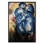 Blue Horses Expressionist Canvas Print