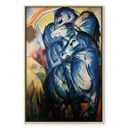 Blue Horses Expressionist Canvas Print