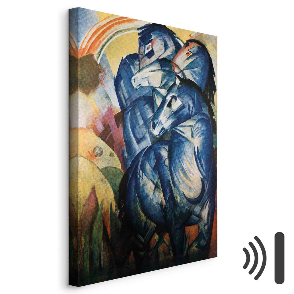 Blue Horses Expressionist Canvas Print