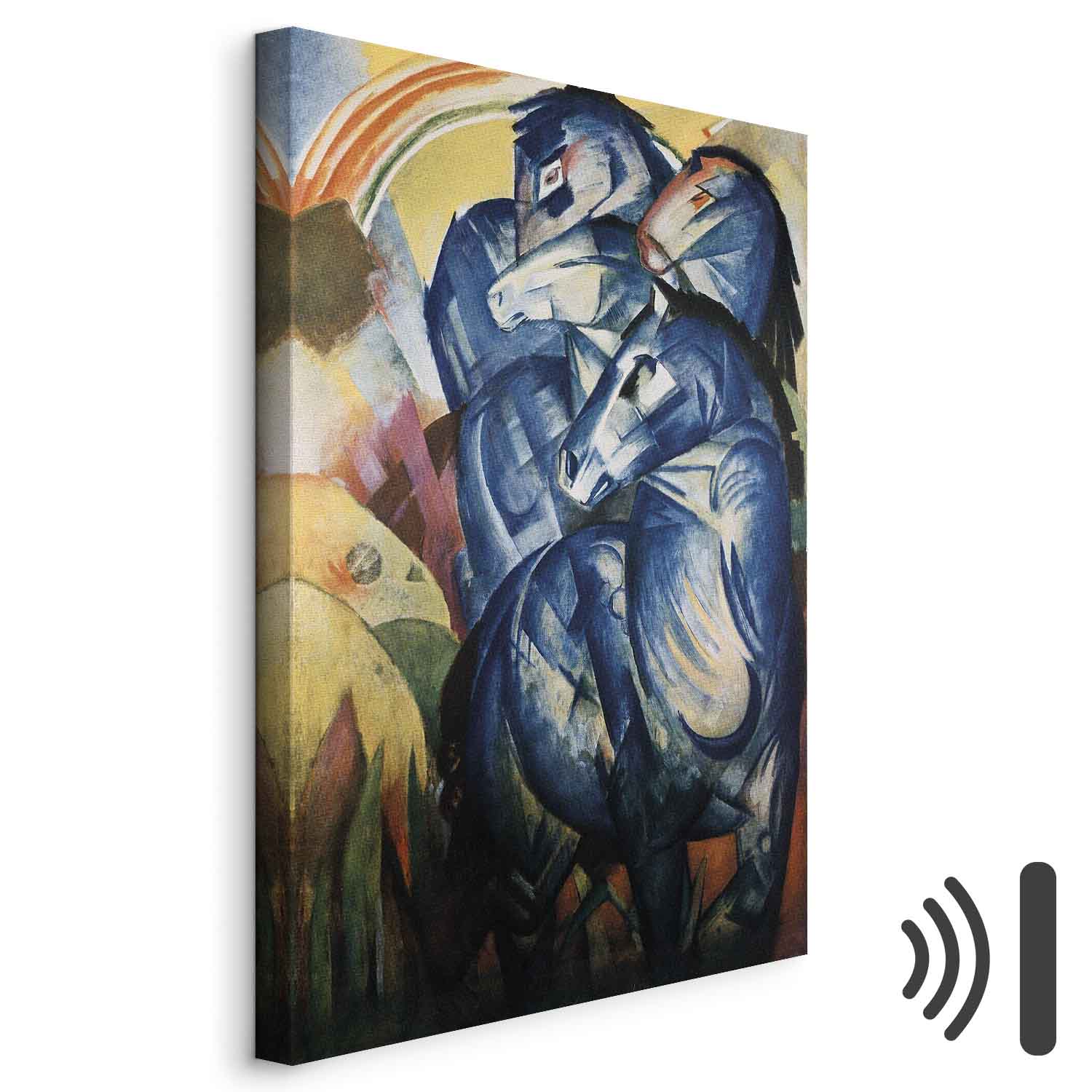 Blue Horses Expressionist Canvas Print