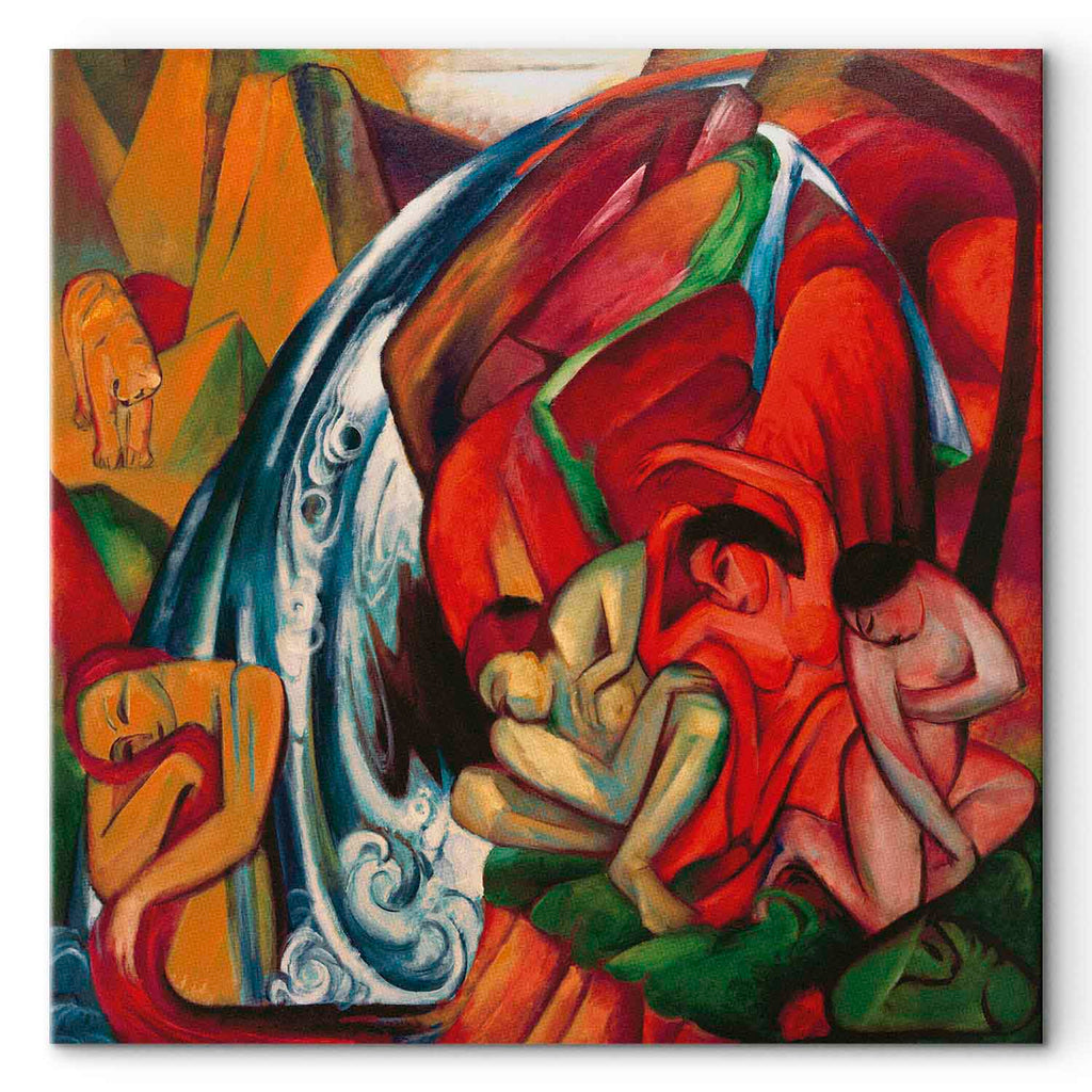 Waterfall Women Expressionist Canvas Print