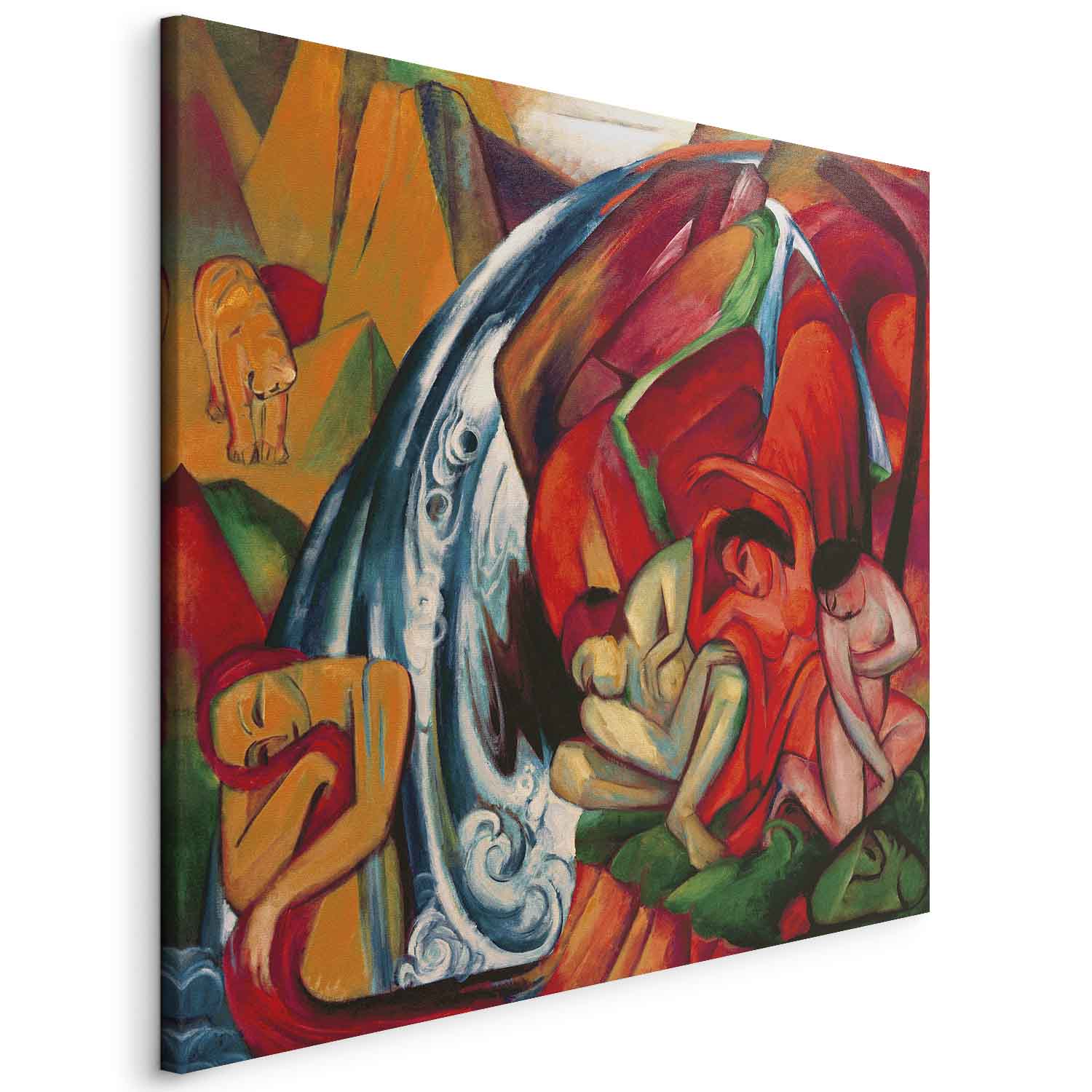 Waterfall Women Expressionist Canvas Print