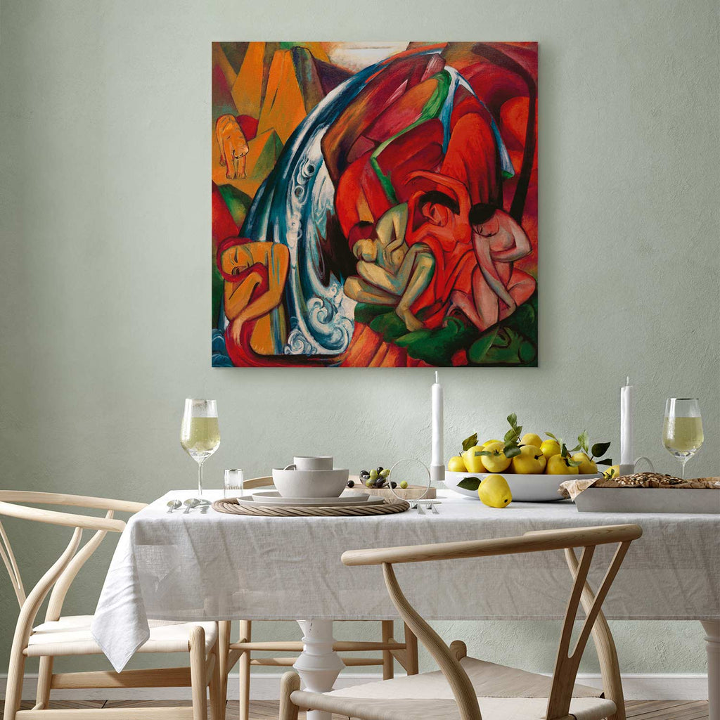 Waterfall Women Expressionist Canvas Print