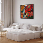 Waterfall Women Expressionist Canvas Print