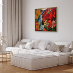 Waterfall Women Expressionist Canvas Print