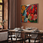 Waterfall Women Expressionist Canvas Print