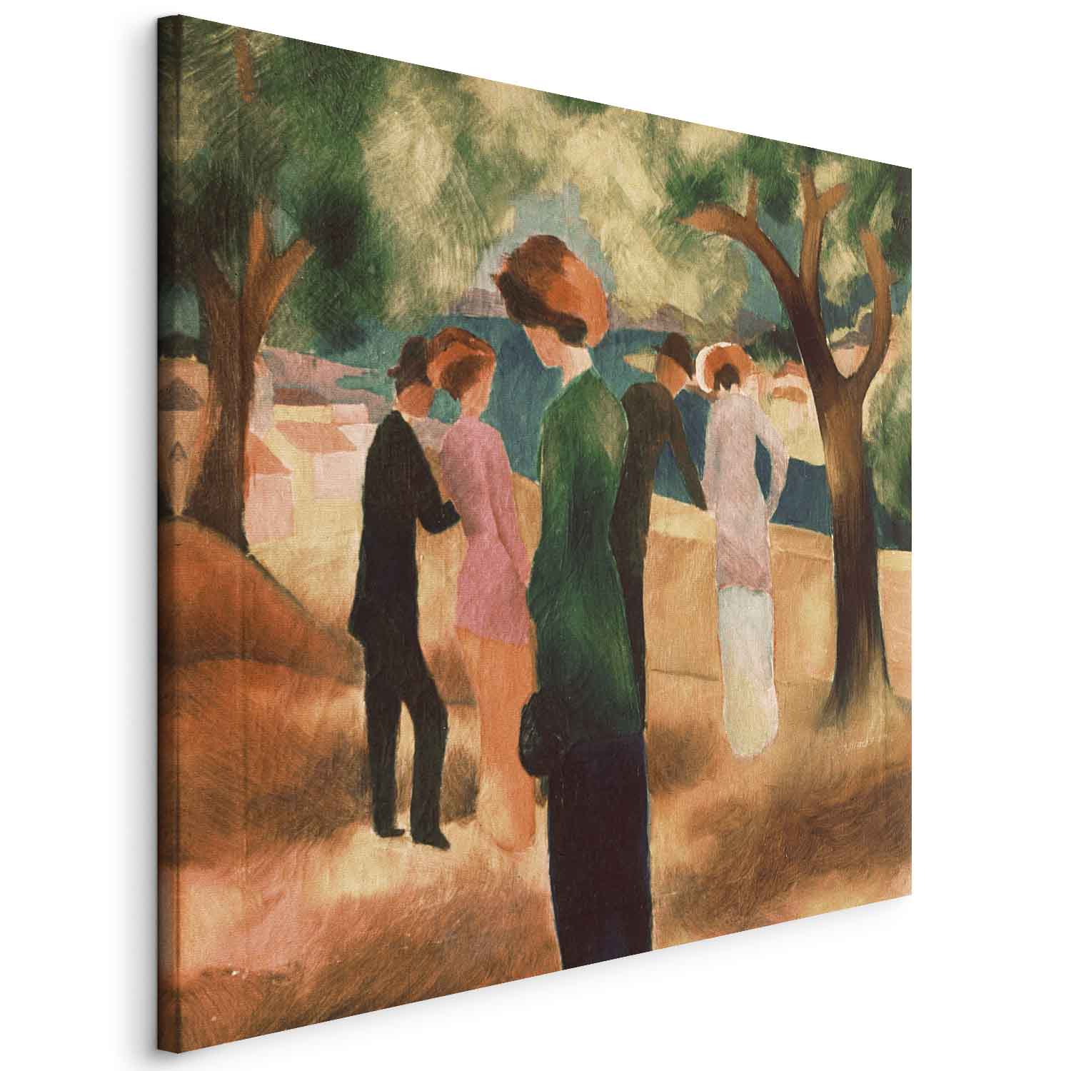Lady in Green Jacket Classic Canvas Print