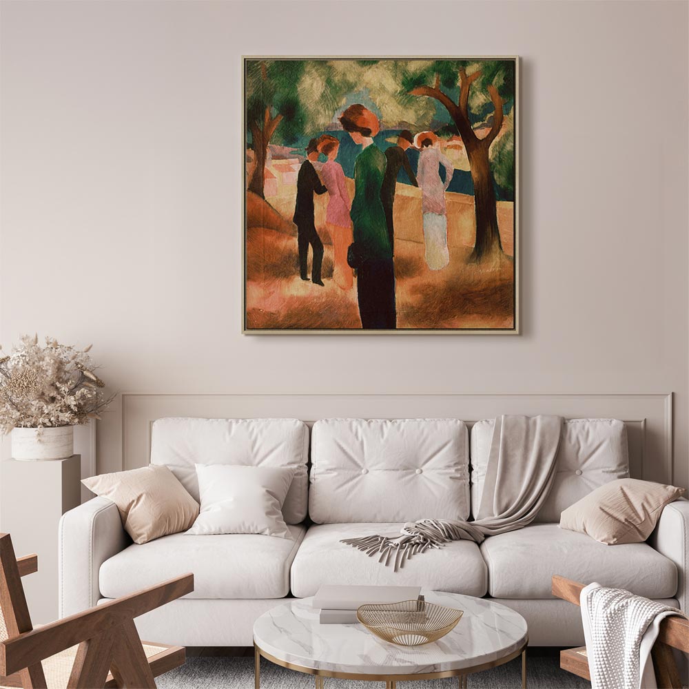 Lady in Green Jacket Classic Canvas Print