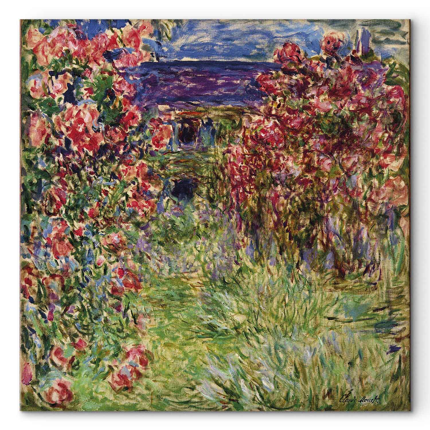 Monet House in Roses Classic Canvas Print