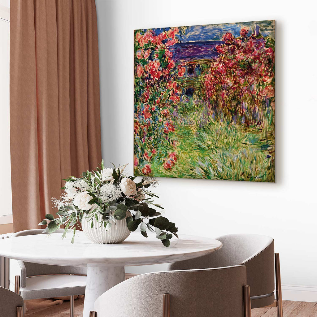 Monet House in Roses Classic Canvas Print