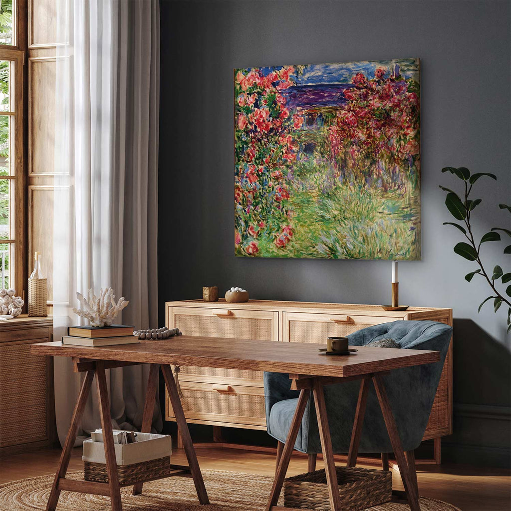 Monet House in Roses Classic Canvas Print