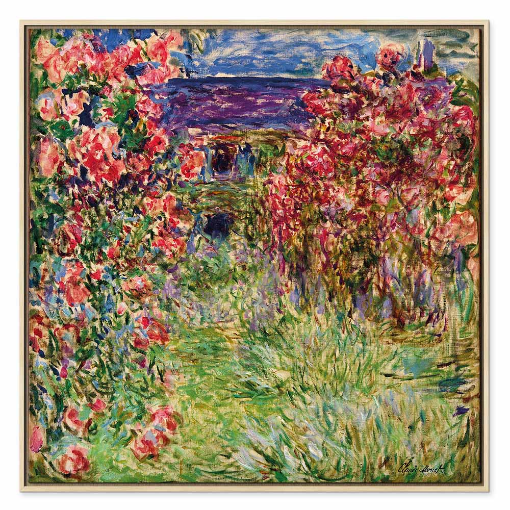 Monet House in Roses Classic Canvas Print