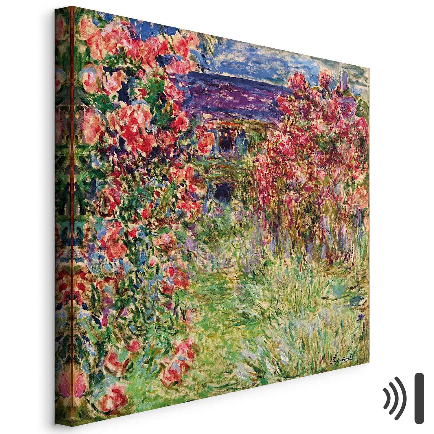 Monet House in Roses Classic Canvas Print