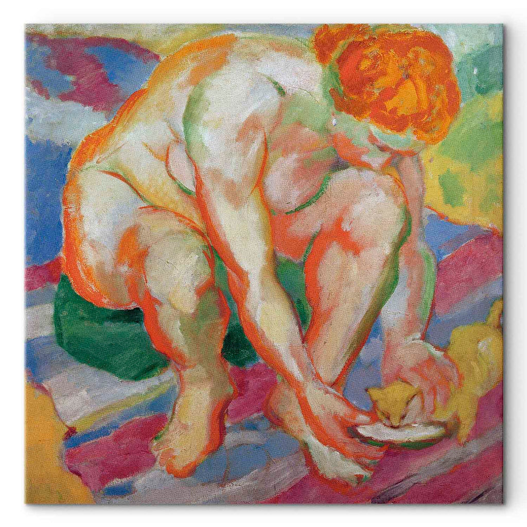 Franz Marc Nude with Cat Classic Canvas Print