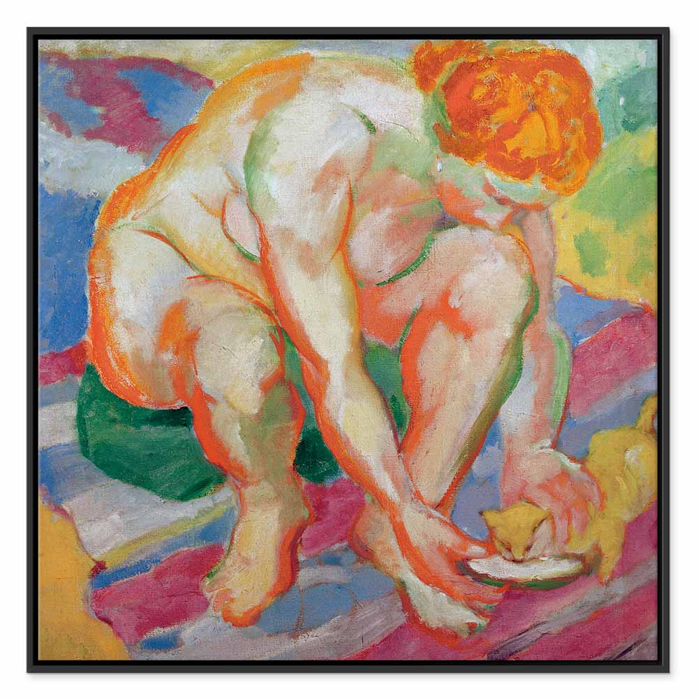 Franz Marc Nude with Cat Classic Canvas Print