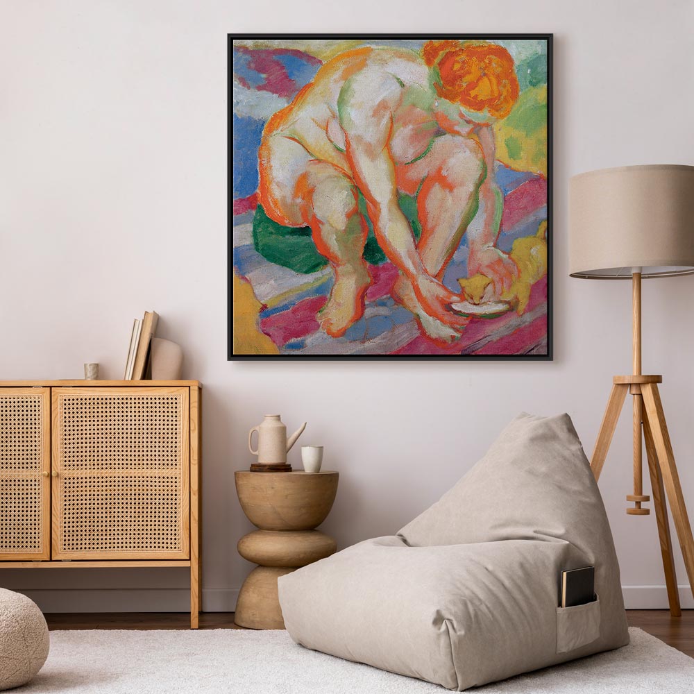 Franz Marc Nude with Cat Classic Canvas Print