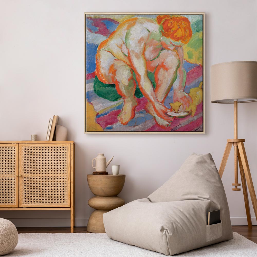 Franz Marc Nude with Cat Classic Canvas Print