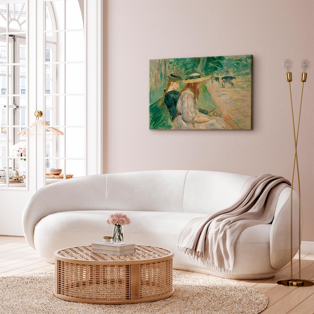 Canvas Print - Berthe Morisot On a Bench in Bois de Boulogne