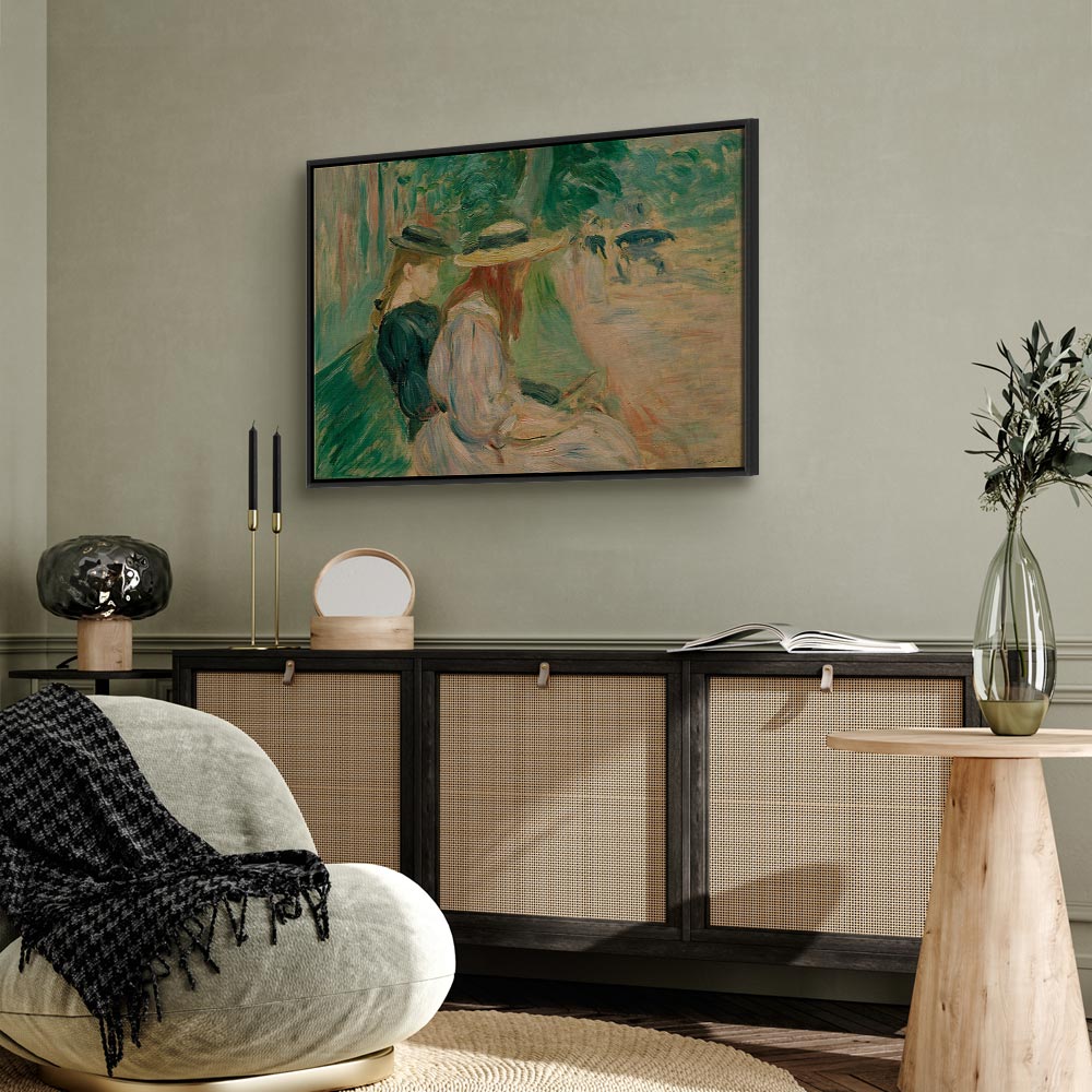 Canvas Print - Berthe Morisot On a Bench in Bois de Boulogne