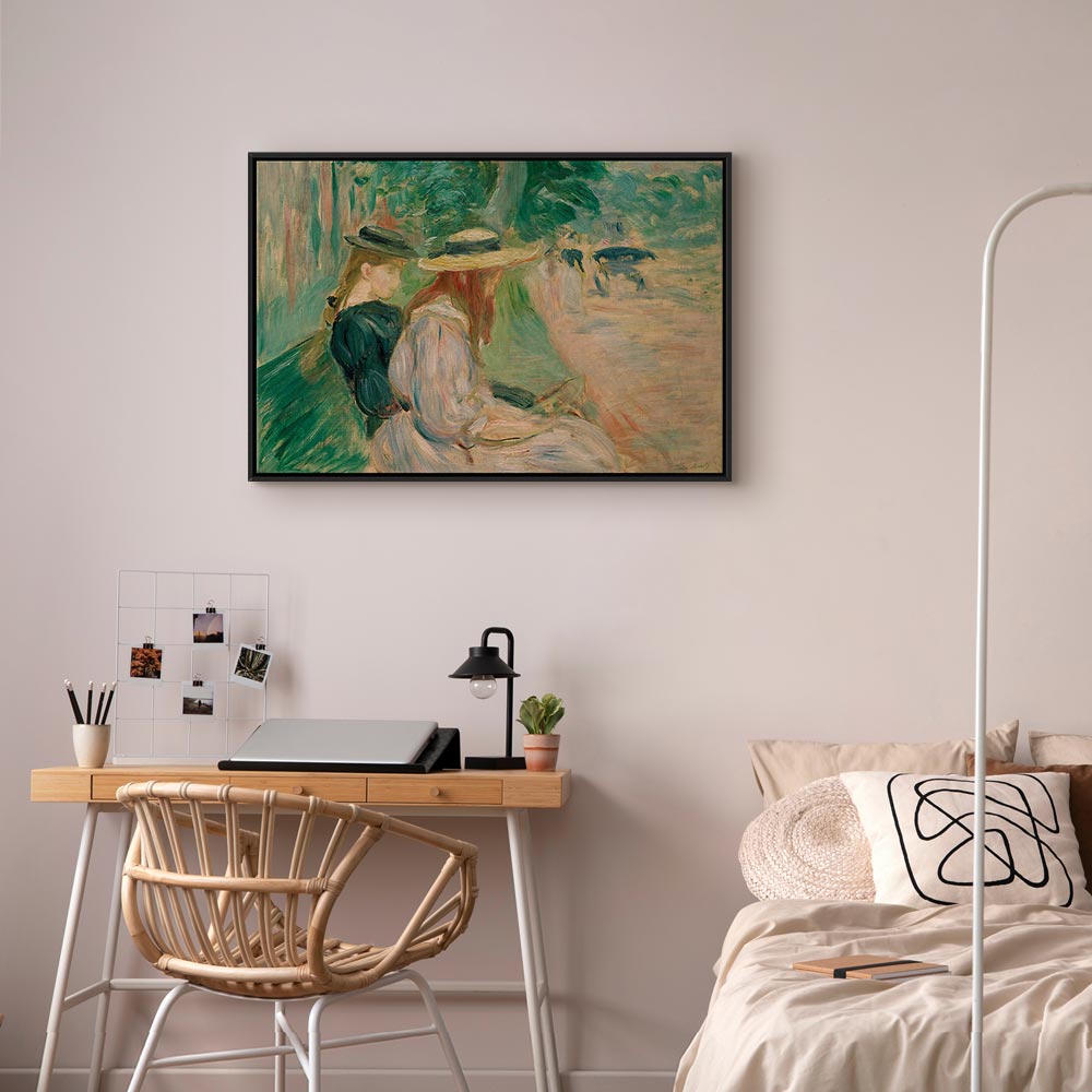 Canvas Print - Berthe Morisot On a Bench in Bois de Boulogne