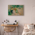 Canvas Print - Berthe Morisot On a Bench in Bois de Boulogne