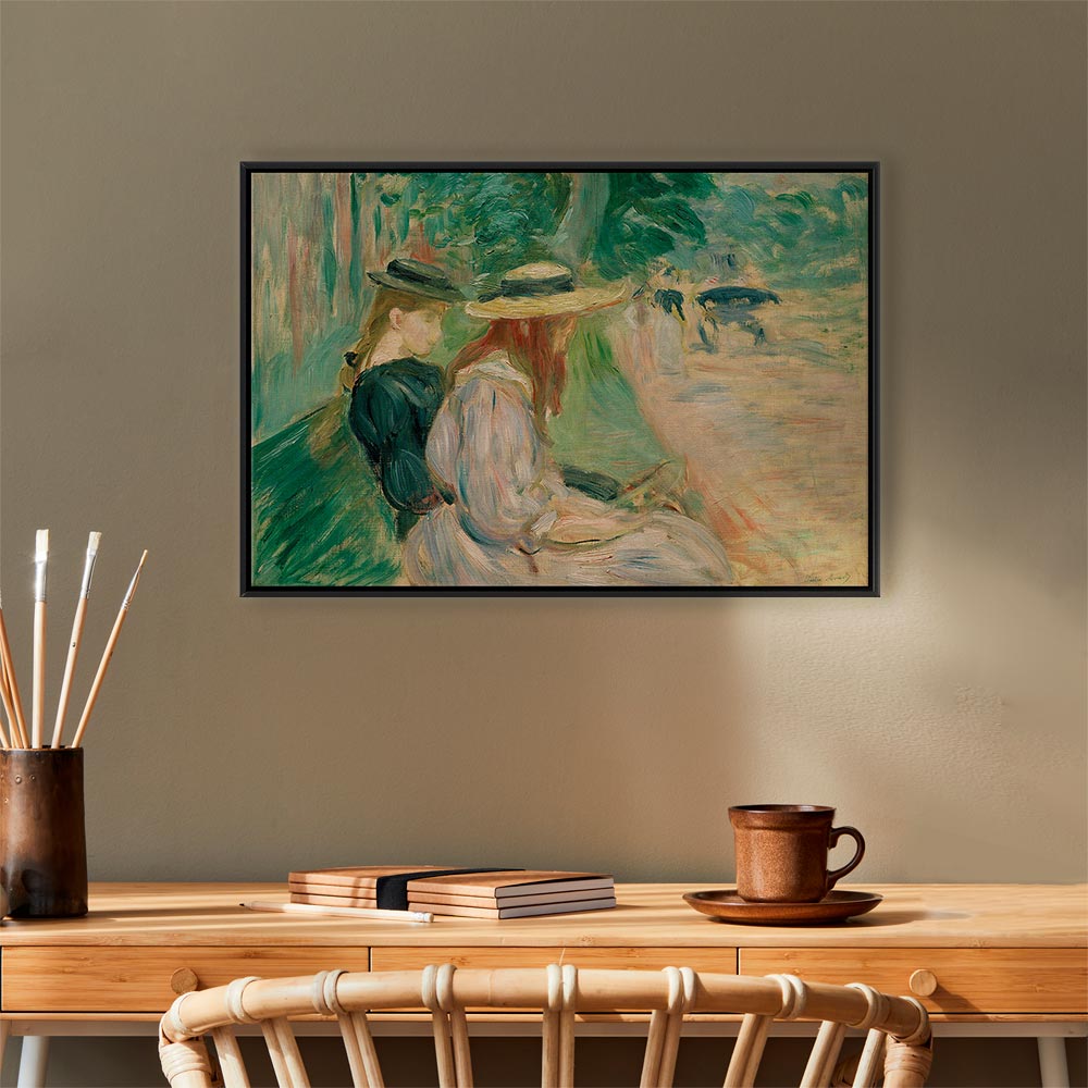 Canvas Print - Berthe Morisot On a Bench in Bois de Boulogne