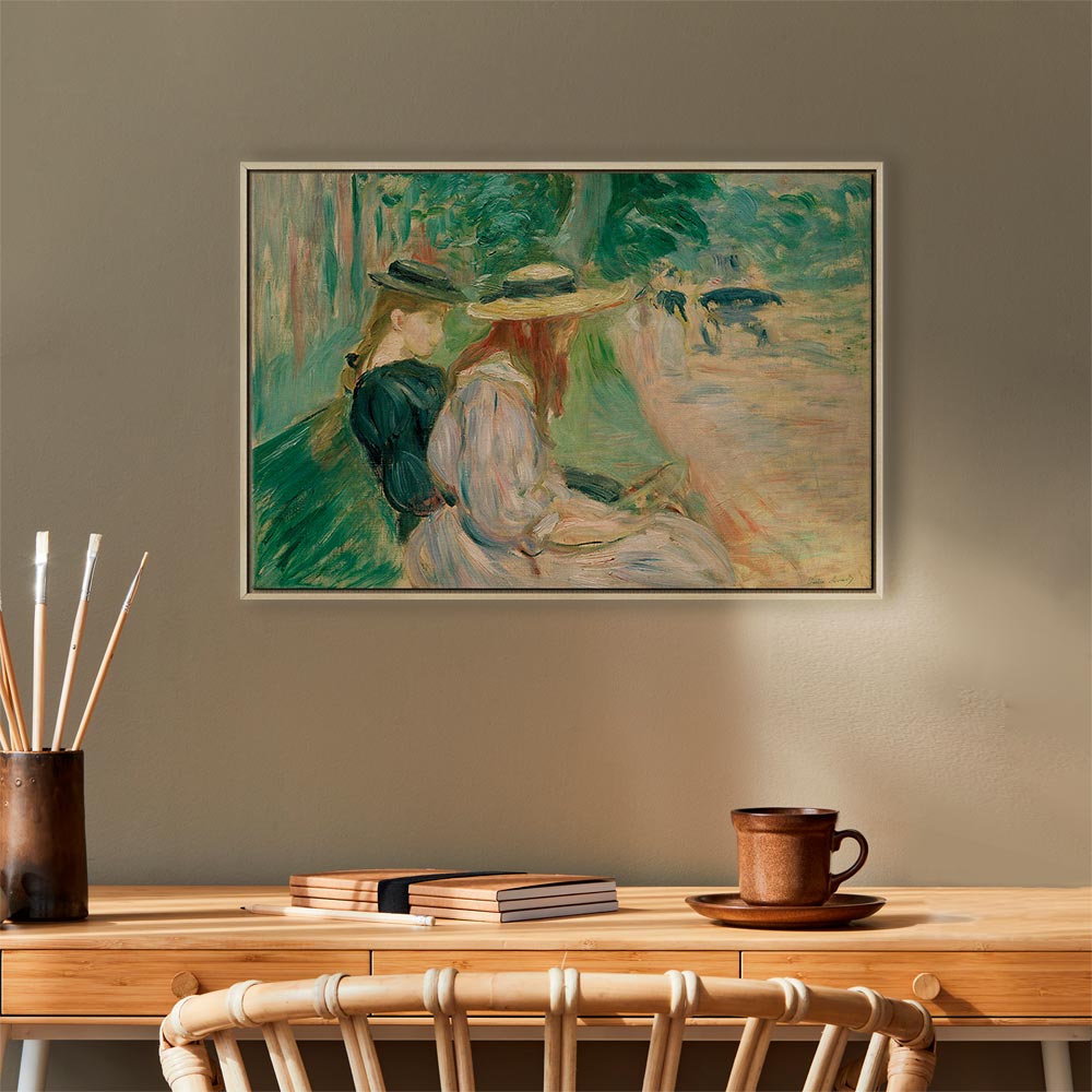 Canvas Print - Berthe Morisot On a Bench in Bois de Boulogne