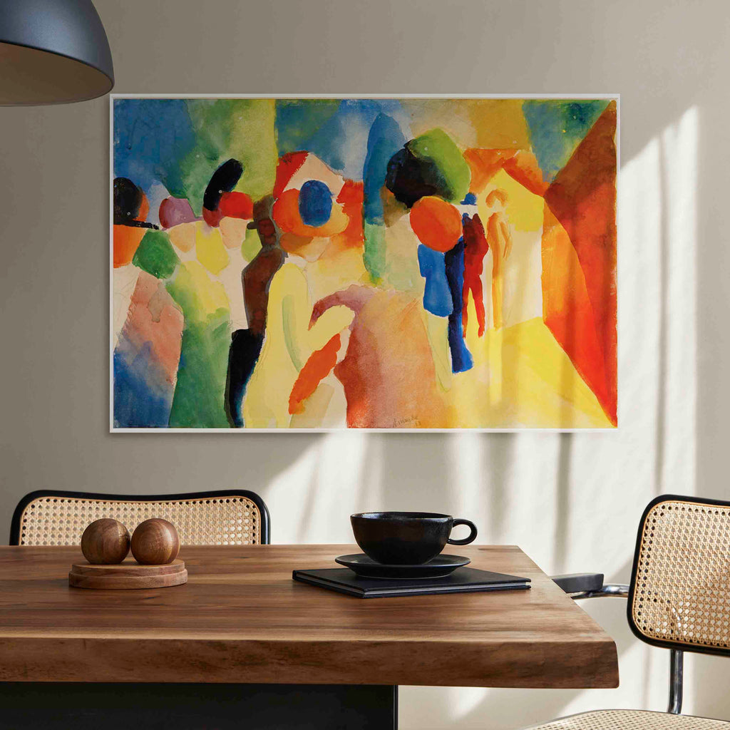 Leinwanddruck – Mit einer Gelbjacke (August Macke)