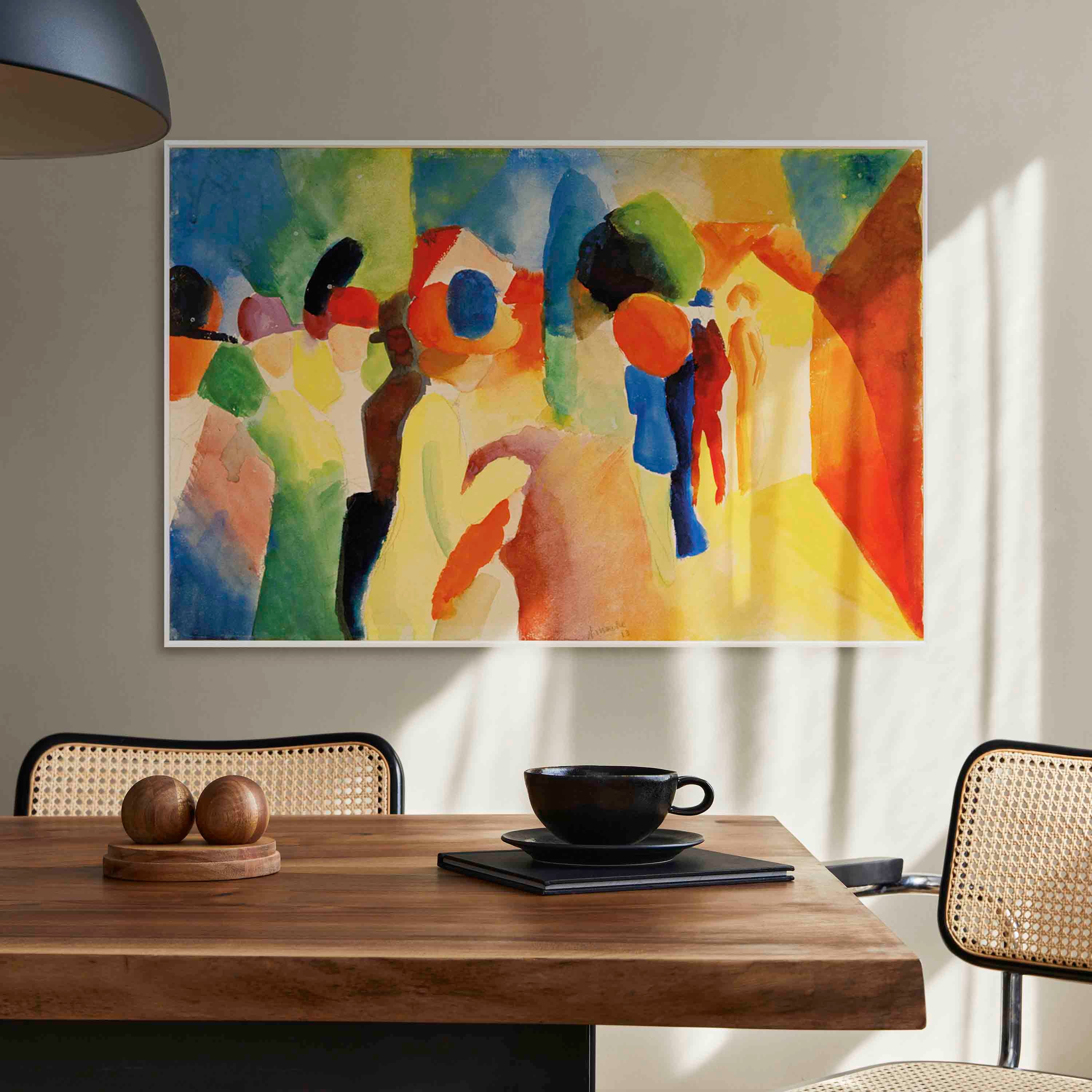 Canvas Print - With a Yellow Jacket (August Macke)