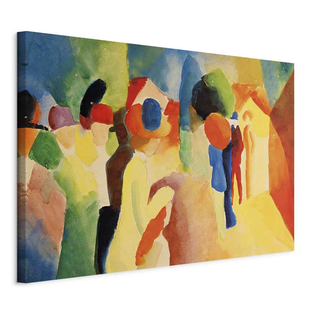 Leinwanddruck – Mit einer Gelbjacke (August Macke)