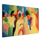 Leinwanddruck – Mit einer Gelbjacke (August Macke)