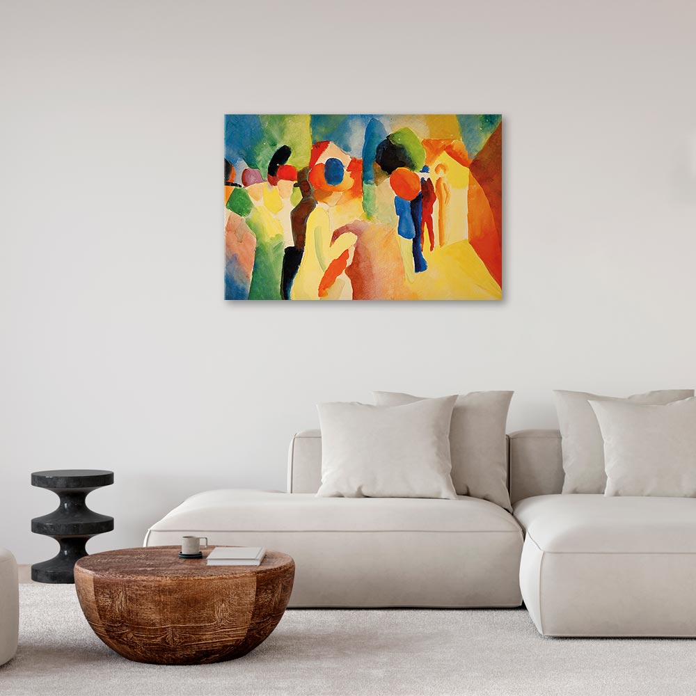 Canvas Print - With a Yellow Jacket (August Macke)