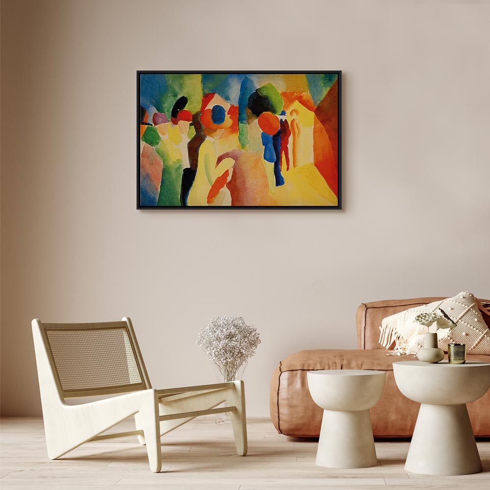 Leinwanddruck – Mit einer Gelbjacke (August Macke)