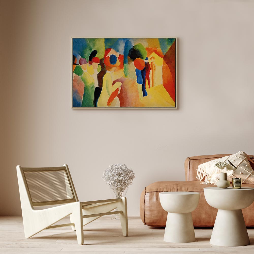 Leinwanddruck – Mit einer Gelbjacke (August Macke)