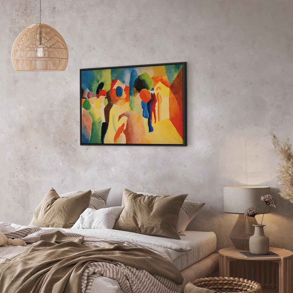 Leinwanddruck – Mit einer Gelbjacke (August Macke)