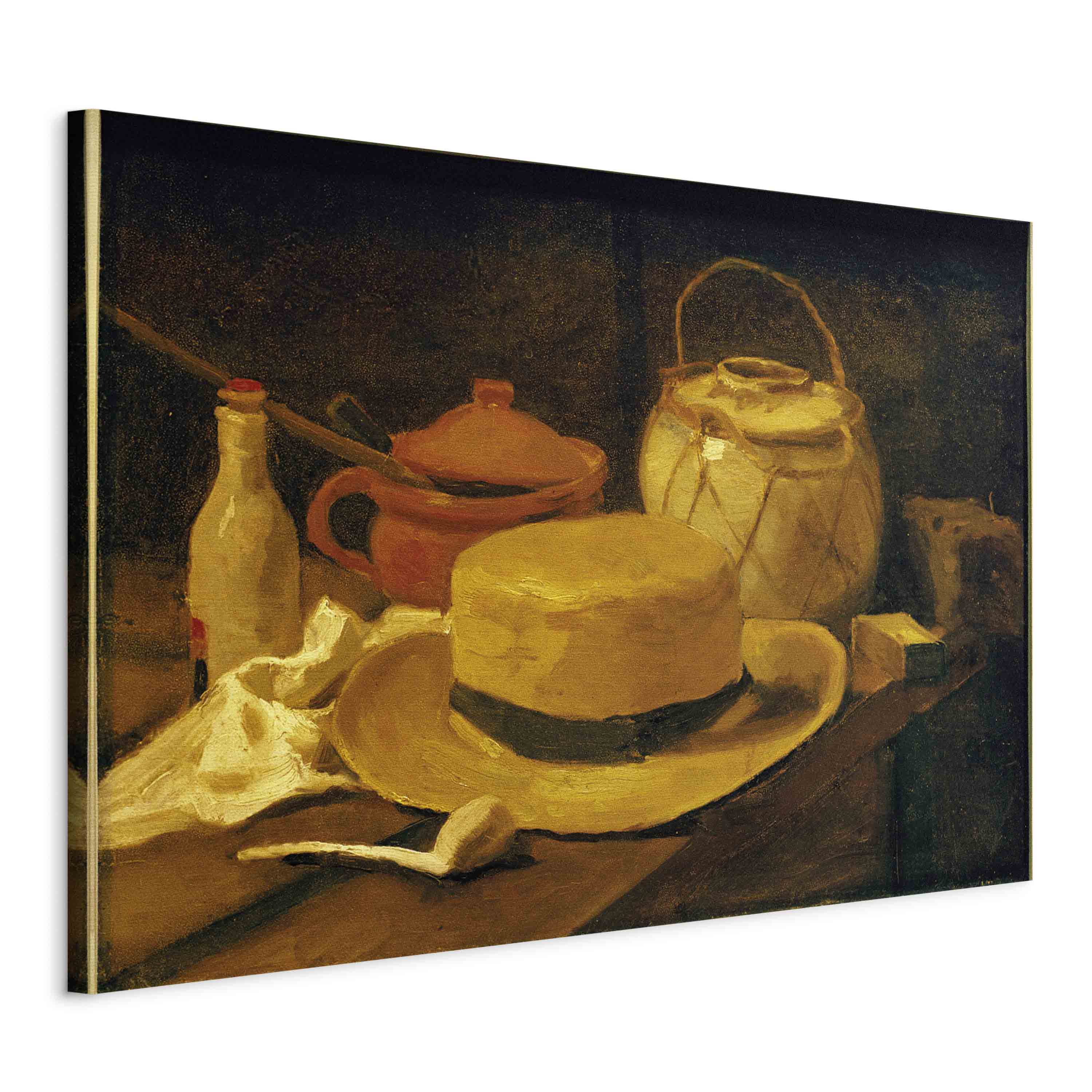 Canvas Print Still Life Yellow Straw Hat