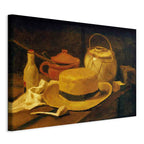 Canvas Print Still Life Yellow Straw Hat