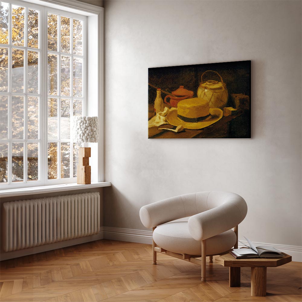 Canvas Print Still Life Yellow Straw Hat