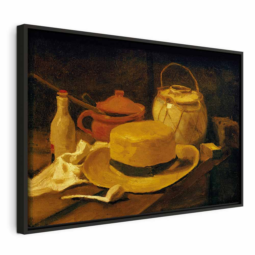 Canvas Print Still Life Yellow Straw Hat