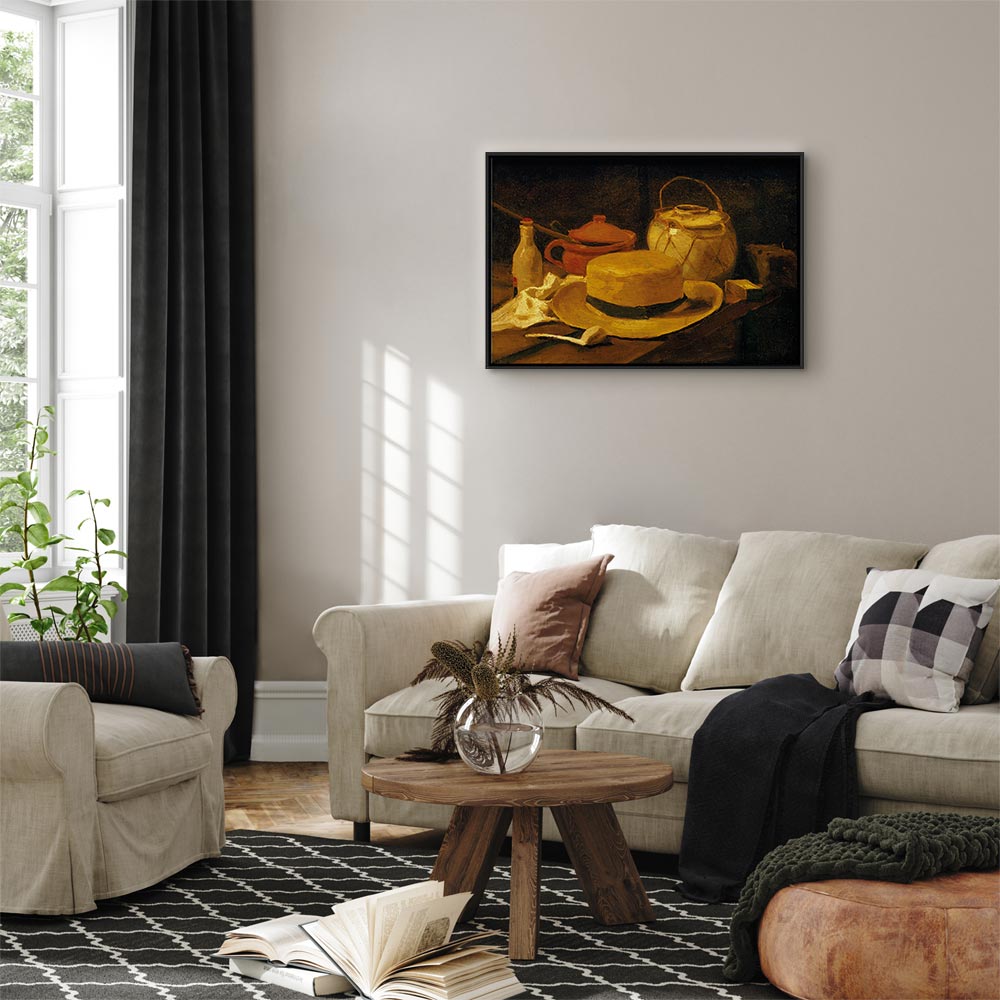 Canvas Print Still Life Yellow Straw Hat