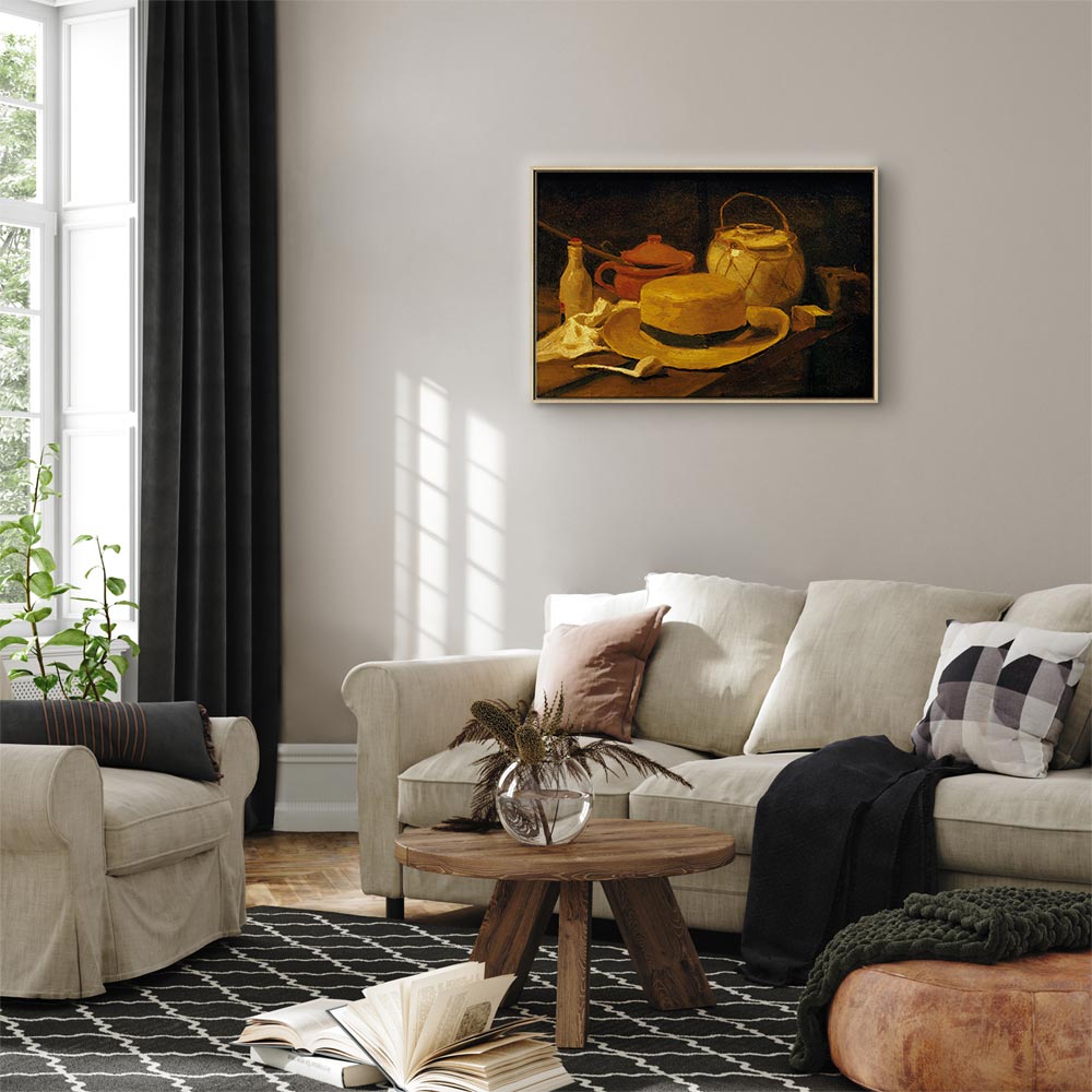 Canvas Print Still Life Yellow Straw Hat