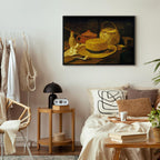 Canvas Print Still Life Yellow Straw Hat