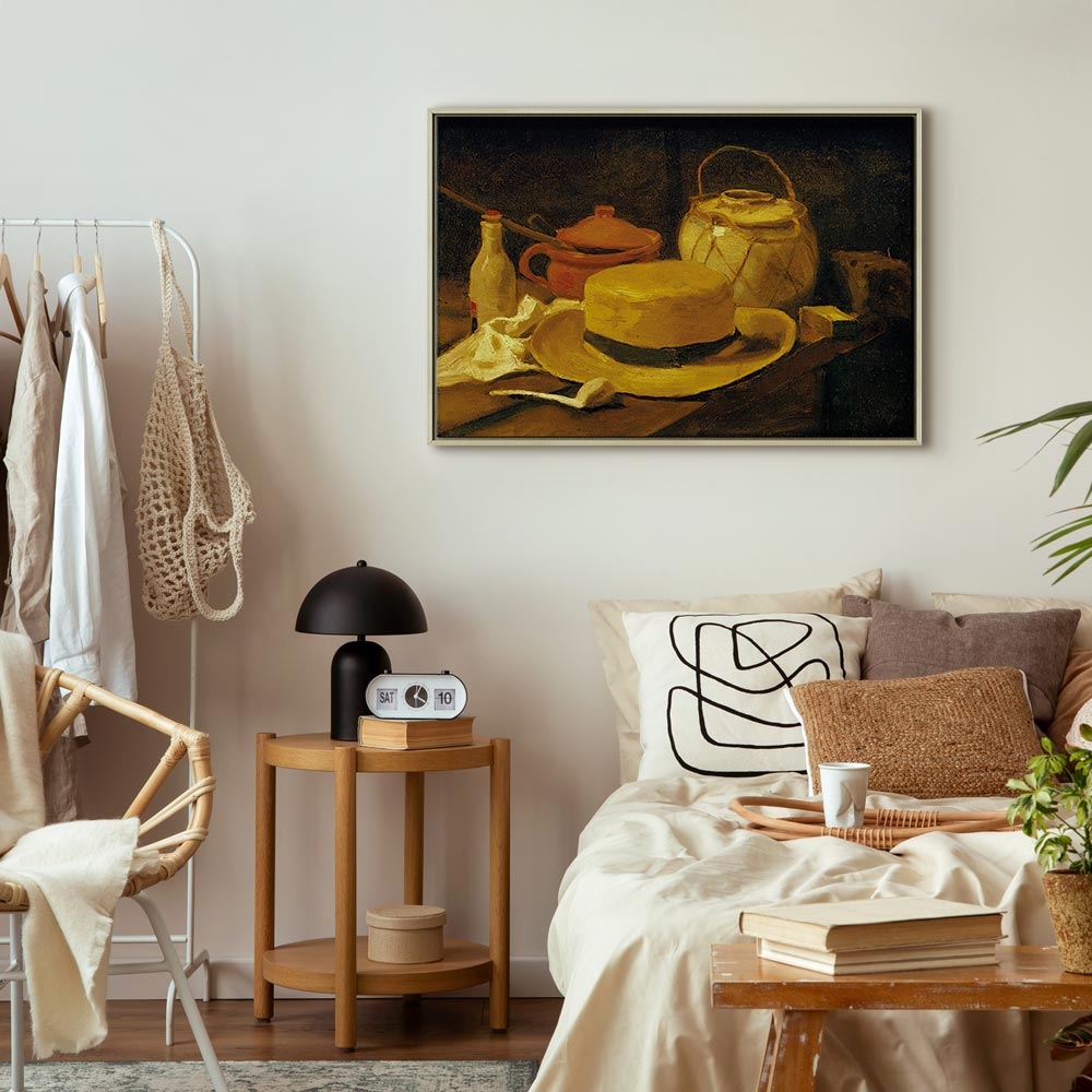 Canvas Print Still Life Yellow Straw Hat