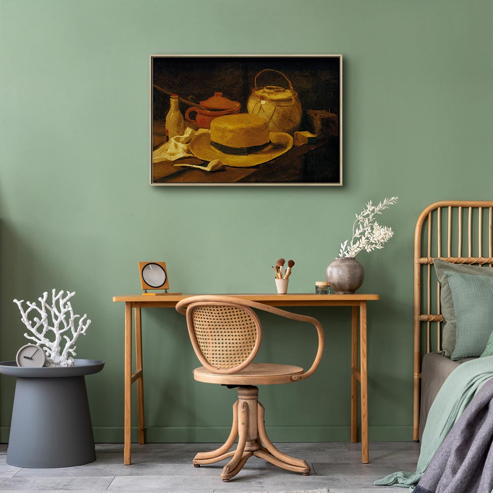 Canvas Print Still Life Yellow Straw Hat