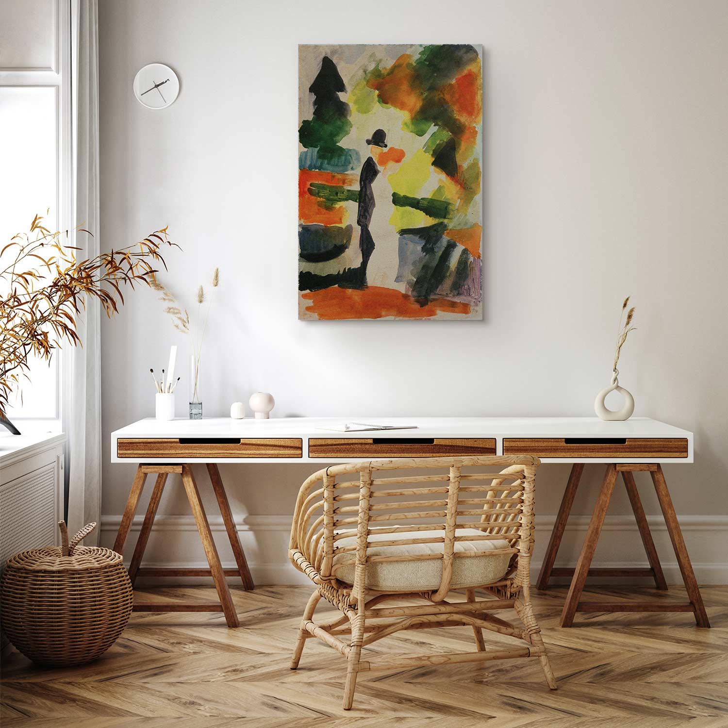 Couple in Park Classic Canvas Print