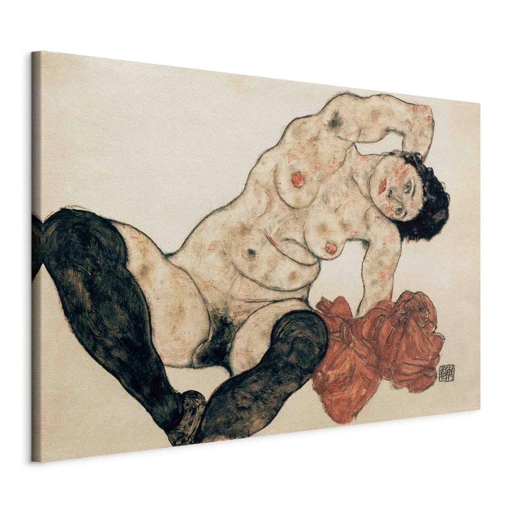 Canvas Print: Reclining Nude with Yellow Towel