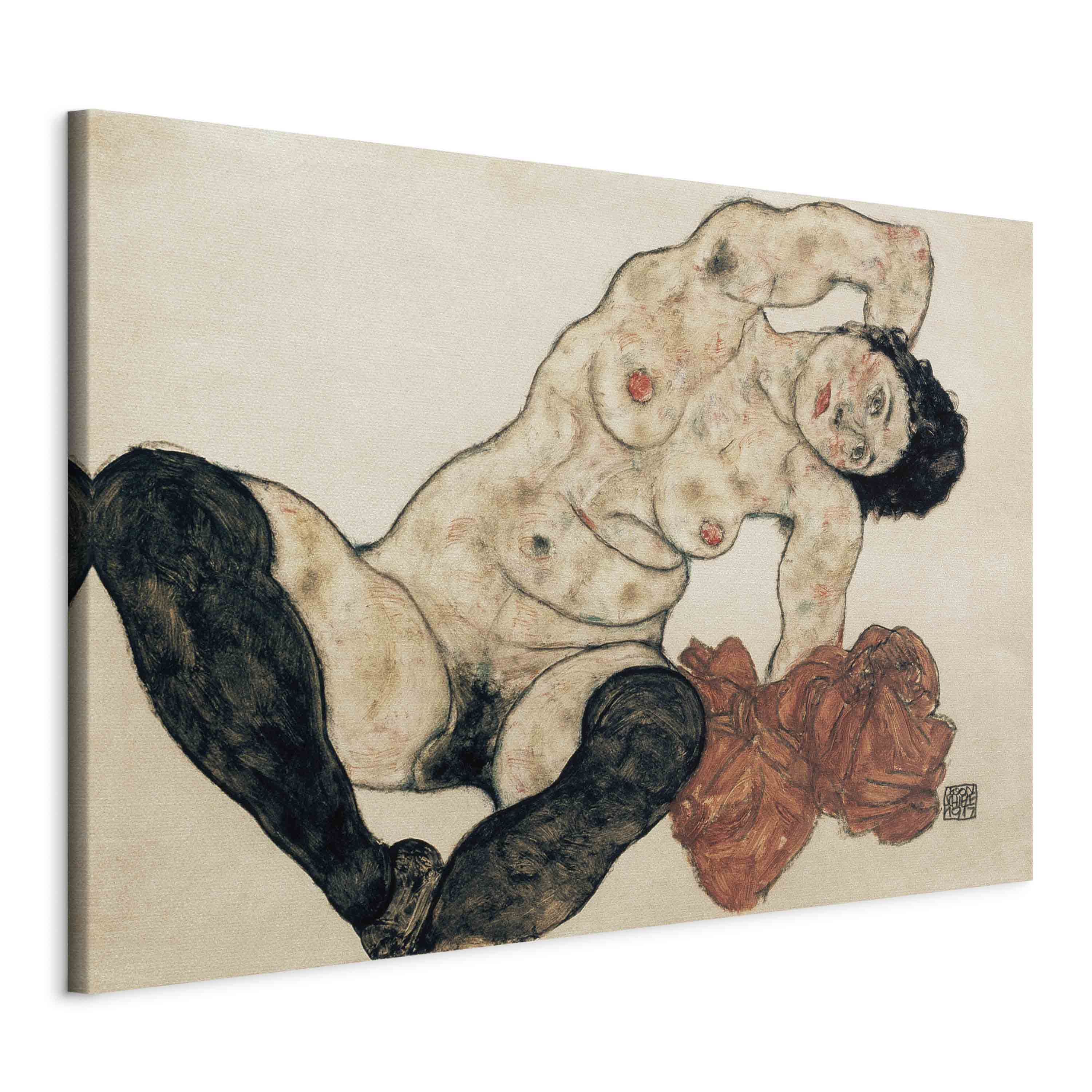 Canvas Print: Reclining Nude with Yellow Towel