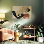 Canvas Print: Reclining Nude with Yellow Towel