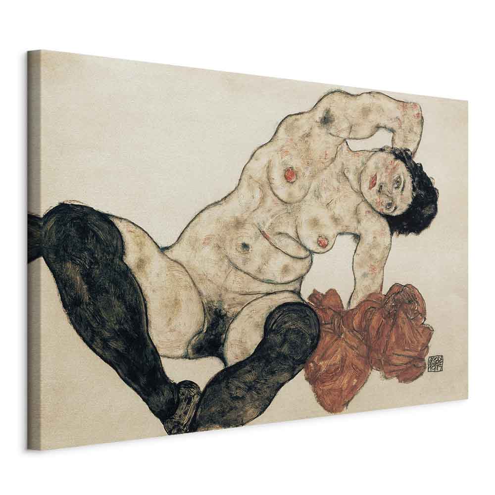 Canvas Print: Reclining Nude with Yellow Towel