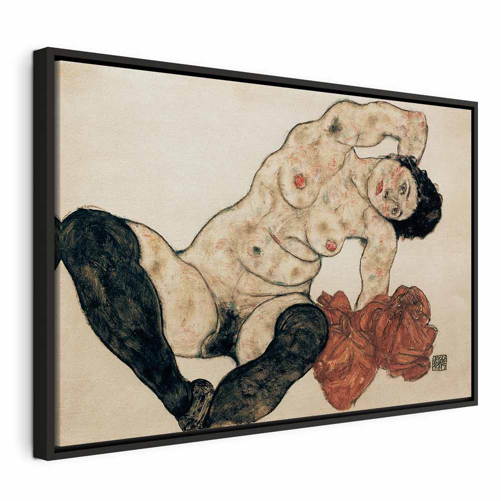 Canvas Print: Reclining Nude with Yellow Towel